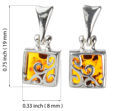 Sterling Silver and Baltic Honey Amber Earrings "Florence"