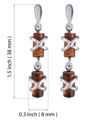 Sterling Silver and Baltic Honey Amber Earrings "Gina"