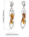 Sterling Silver and Baltic Honey Amber Earrings "Ivy"