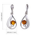 Sterling Silver and Baltic Honey Amber Earrings "Lydia"