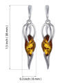 Sterling Silver and Baltic Honey Amber Earrings "Martha"