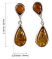 Sterling Silver and Baltic Honey Amber Earrings "Shannon"