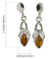 Sterling Silver and Baltic Honey Amber Earrings "Tricia"