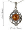 Sterling Silver and Baltic Honey Amber Pendant "Fiona"
