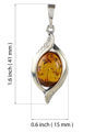 Sterling Silver and Baltic  Honey  Amber Pendant "Freya"