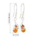 Sterling Silver and Baltic Fish Hook Honey Amber Earrings "Sanchia"
