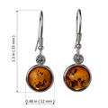 Sterling Silver and Baltic Fish Hook Honey Amber Earrings "Stephanie"