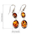 Sterling Silver and Baltic Honey Amber  Fish Hook Earrings "Michelle"