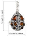 Sterling Silver and Baltic Honey Amber Locket Pendant Necklace