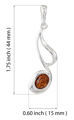 Sterling Silver and Baltic Honey Amber Musical Note Pendant