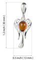 Sterling Silver and Baltic Honey Amber Angel Pendant