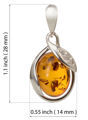 Sterling Silver and Baltic Honey Amber Pendant "Dawn"