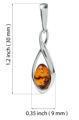 Sterling Silver and Baltic Honey Amber Pendant "Elegance"