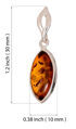 Sterling Silver and Baltic Honey Amber Pendant "Fawn"