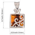 Sterling Silver and Baltic Honey Amber Pendant "Florence"