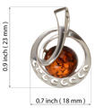Sterling Silver and Baltic Honey Amber Pendant "Galaxy"