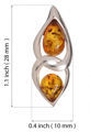 Sterling Silver and Baltic Honey Amber Pendant "Gianna"