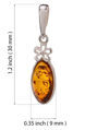 Sterling Silver and Baltic Honey Amber Pendant "Meadow"