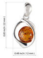Sterling Silver and Baltic Honey Amber Pendant "Mona"