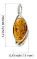 Amber Jewelry - Sterling Silver and Baltic Honey Amber Pendant "Oriana"