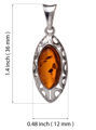 Sterling Silver and Baltic Honey Amber Pendant "Petal"
