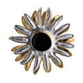 Gold Plated Sterling Silver and Baltic Green Amber Sunflower Pendant