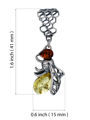 Sterling Silver and Baltic Amber Bumblebee Pendant
