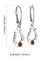 Sterling Silver and Baltic Honey Amber French Leverback Horseshoe Earrings