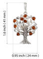 Sterling Silver and Baltic  Honey Amber Family Tree Pendant