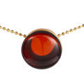 Gold Plated 925 Sterling Silver Cherry Baltic Round Amber Pendant