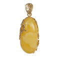 Gold Plated 925 Sterling Silver Butterscotch Baltic Amber Pendant