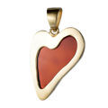 Gold Plated 925 Sterling Silver Cherry Baltic Heart Amber Pendant