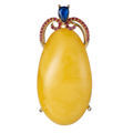 Gold Plated 925 Sterling Silver Butterscotch Oval Baltic Amber Pendant