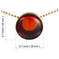 Gold Plated 925 Sterling Silver Cherry Baltic Round Amber Pendant