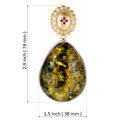 Amber Jewelry - Gold Plated 925 Sterling Silver Green Pear Shaped Baltic Amber Pendant