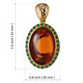 Gold Plated 925 Sterling Silver and Oval Baltic Cherry Amber Pendant