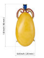 Gold Plated 925 Sterling Silver Butterscotch Oval Baltic Amber Pendant