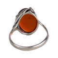 Sterling Silver and Baltic Cherry Amber Ring "Dana"