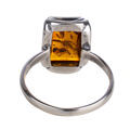 Sterling Silver and Baltic Honey Amber Ring "Cora"