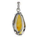 Sterling Silver and Baltic Butterscotch Amber Pendant