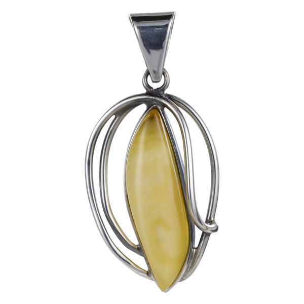 Sterling Silver and  Baltic Butterscotch Amber Pendant