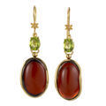 Gold Plated 925 Sterling Silver Cherry Baltic Amber Dangle Earrings