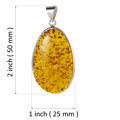 Sterling Silver and Oval Shaped Baltic  Honey Amber Pendant