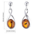 Sterling Silver and Baltic Honey Amber Earrings "Elegance"