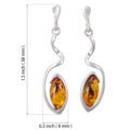 amber drop earrings measurements