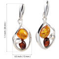 Sterling Silver and Baltic Honey Amber Dangling Earrings "Noreen"
