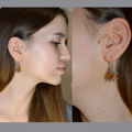 honey amber earrings model