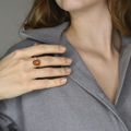 Sterling Silver and Baltic Honey Amber Ring "Abigail"