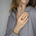 Sterling Silver and Baltic Honey Marquise Cut Amber Ring "Harriet"