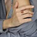 Sterling Silver and Baltic Honey Amber Ring "Salma"